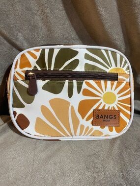 Bangs Shoes Retro Floral Print Cosmetic Bag - Yellow, Orange & Olive
